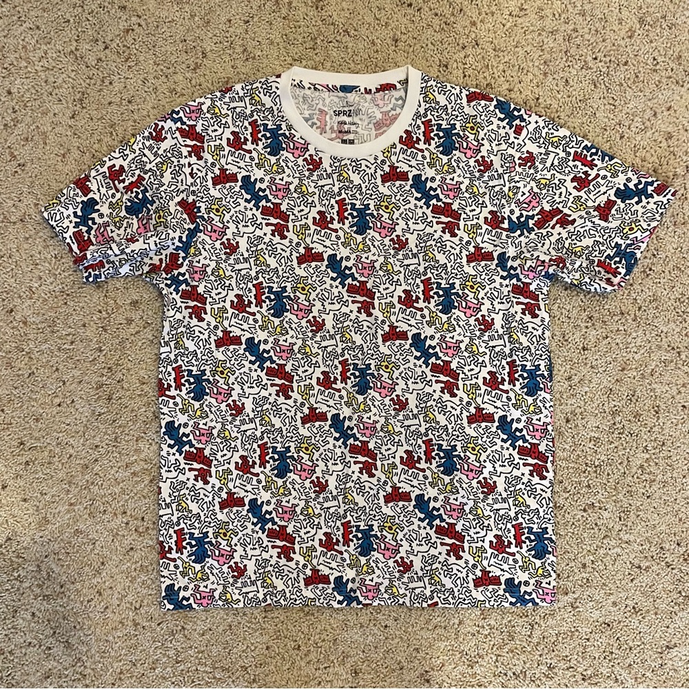 Like new UNIQLO size S Keith Haring white and multicoloured t-shirt